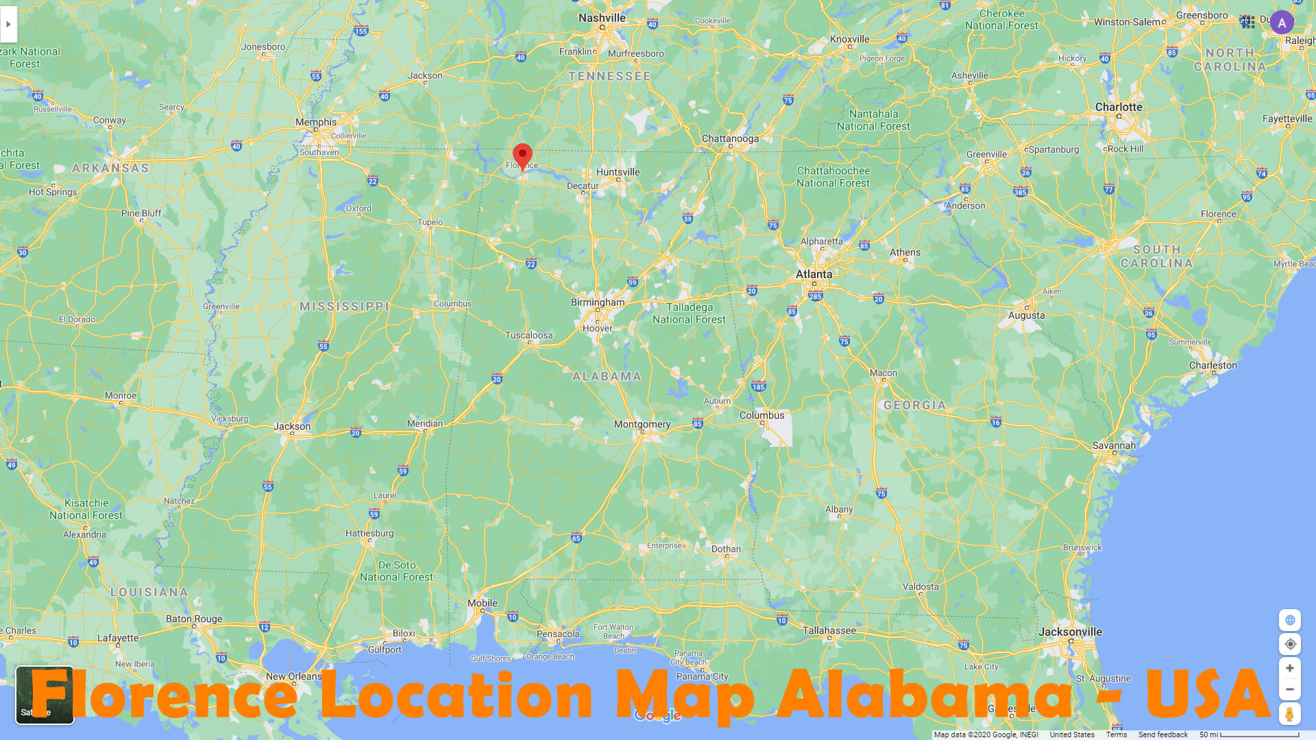 Florence Emplacement Carte Alabama   EUA